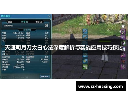 天涯明月刀太白心法深度解析与实战应用技巧探讨